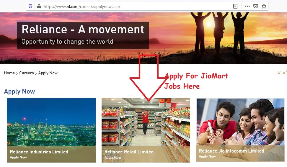 jiomart jobs online application